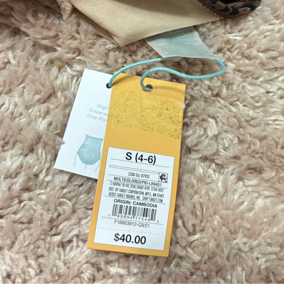 New with tags Kona Sol leopard print one piece swimsuit size small - Picture 3 of 4